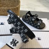  1034 - HÀNG CHÍNH HÃNG -  GIÀY SANDAL MLB -  MONOGRAM NY ĐEN - QUAI NHỰA - CODE : 3ASDSD423-50BKS-3 