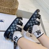  1034 - HÀNG CHÍNH HÃNG -  GIÀY SANDAL MLB -  MONOGRAM NY ĐEN - QUAI NHỰA - CODE : 3ASDSD423-50BKS-3 