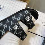  1034 - HÀNG CHÍNH HÃNG -  GIÀY SANDAL MLB -  MONOGRAM NY ĐEN - QUAI NHỰA - CODE : 3ASDSD423-50BKS-3 