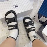  1033 - HÀNG CHÍNH HÃNG -  GIÀY SANDAL MLB -  DIA NY ĐEN YANKEES - QUAI NHỰA - CODE : 7ASDM0133-50BKS 