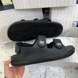  1035 - HÀNG CHÍNH HÃNG -  GIÀY SANDAL MLB -  NY ĐEN TRƠN - QUAI NHỰA - CODE : 3ASDCBS33-50BKS 