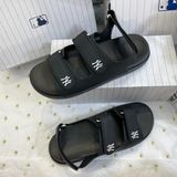  1035 - HÀNG CHÍNH HÃNG -  GIÀY SANDAL MLB -  NY ĐEN TRƠN - QUAI NHỰA - CODE : 3ASDCBS33-50BKS 