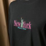  1080 - HÀNG CHÍNH HÃNG - ÁO THUN NEW ERA -  NEW YORK LOGOS BLACK SHORT SLEEVES - ĐEN - CODE: 13470979 