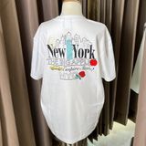  1081 - HÀNG CHÍNH HÃNG - ÁO THUN NEW ERA -  NEW YORK LOGOS WHITE SHORT SLEEVES - TRẮNG - CODE: 13470978 