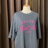  1085 - HÀNG CHÍNH HÃNG - ÁO THUN MLB MỎNG - RED SOX - XANH 