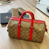  1118 - HÀNG CHÍNH HÃNG - TÚI ĐEO COACH CROSSBODY MÀU NÂU VIỀN ĐỎ - CODE: B2280 - CA014 