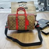  1118 - HÀNG CHÍNH HÃNG - TÚI ĐEO COACH CROSSBODY MÀU NÂU VIỀN ĐỎ - CODE: B2280 - CA014 