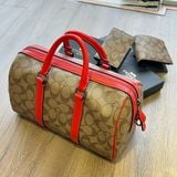  1118 - HÀNG CHÍNH HÃNG - TÚI ĐEO COACH CROSSBODY MÀU NÂU VIỀN ĐỎ - CODE: B2280 - CA014 