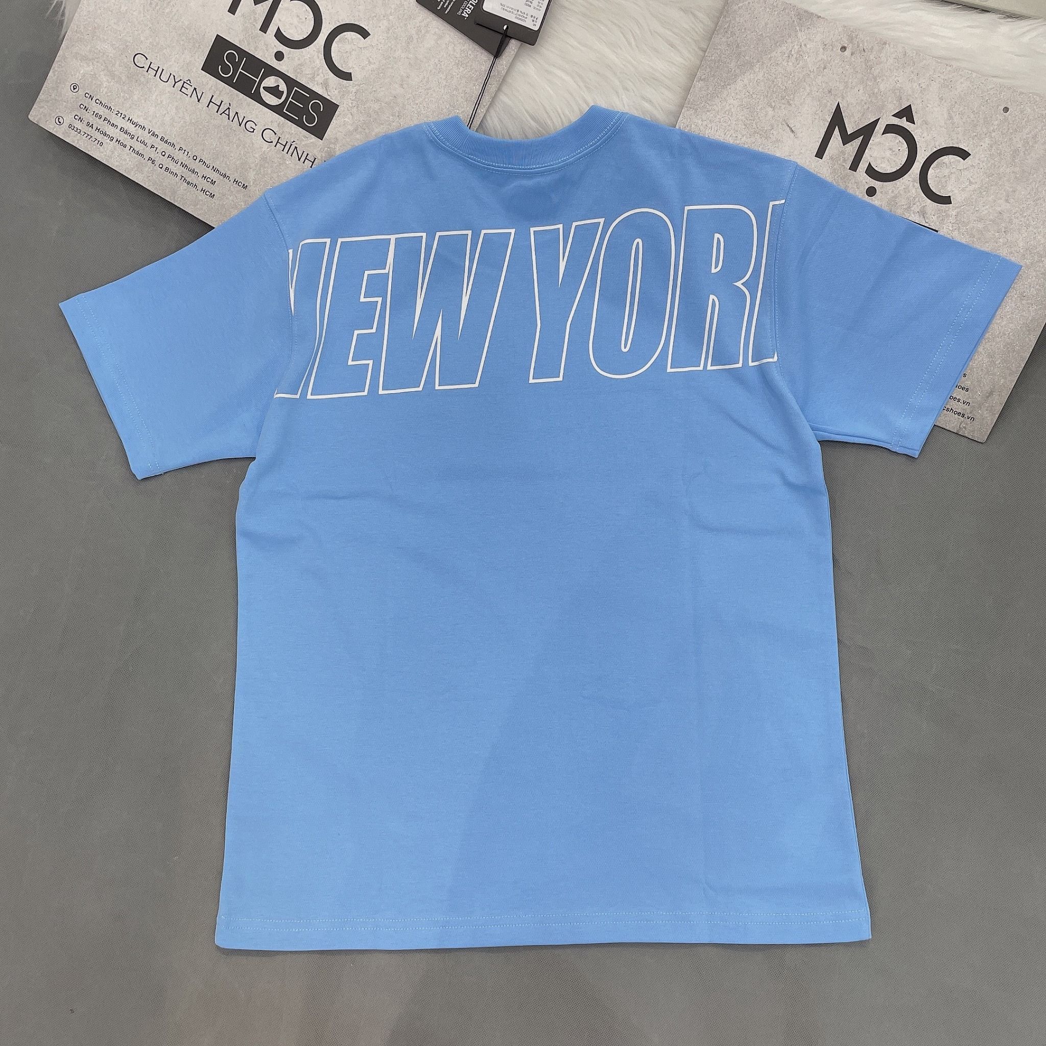  1174 - HÀNG CHÍNH HÃNG - ÁO THUN NEW ERA - NEW YORK CHẠY NGANG - BABY BLUE - CODE: 12354552 