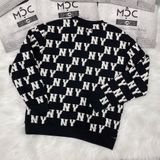 1181 - HÀNG CHÍNH HÃNG - ÁO SWEATER MLB MONOGRAM LOGO OVERFIT NEW YORK YANKEES - ĐEN - CODE: 3AMTM0231 