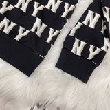  1181 - HÀNG CHÍNH HÃNG - ÁO SWEATER MLB MONOGRAM LOGO OVERFIT NEW YORK YANKEES - ĐEN - CODE: 3AMTM0231 