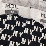  1181 - HÀNG CHÍNH HÃNG - ÁO SWEATER MLB MONOGRAM LOGO OVERFIT NEW YORK YANKEES - ĐEN - CODE: 3AMTM0231 