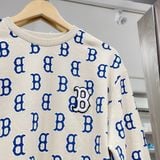  1180 - HÀNG CHÍNH HÃNG - ÁO SWEATER MLB MONOGRAM LOGO OVERFIT BOSTON RED SOX - BE - CODE: 3AMTM0231 
