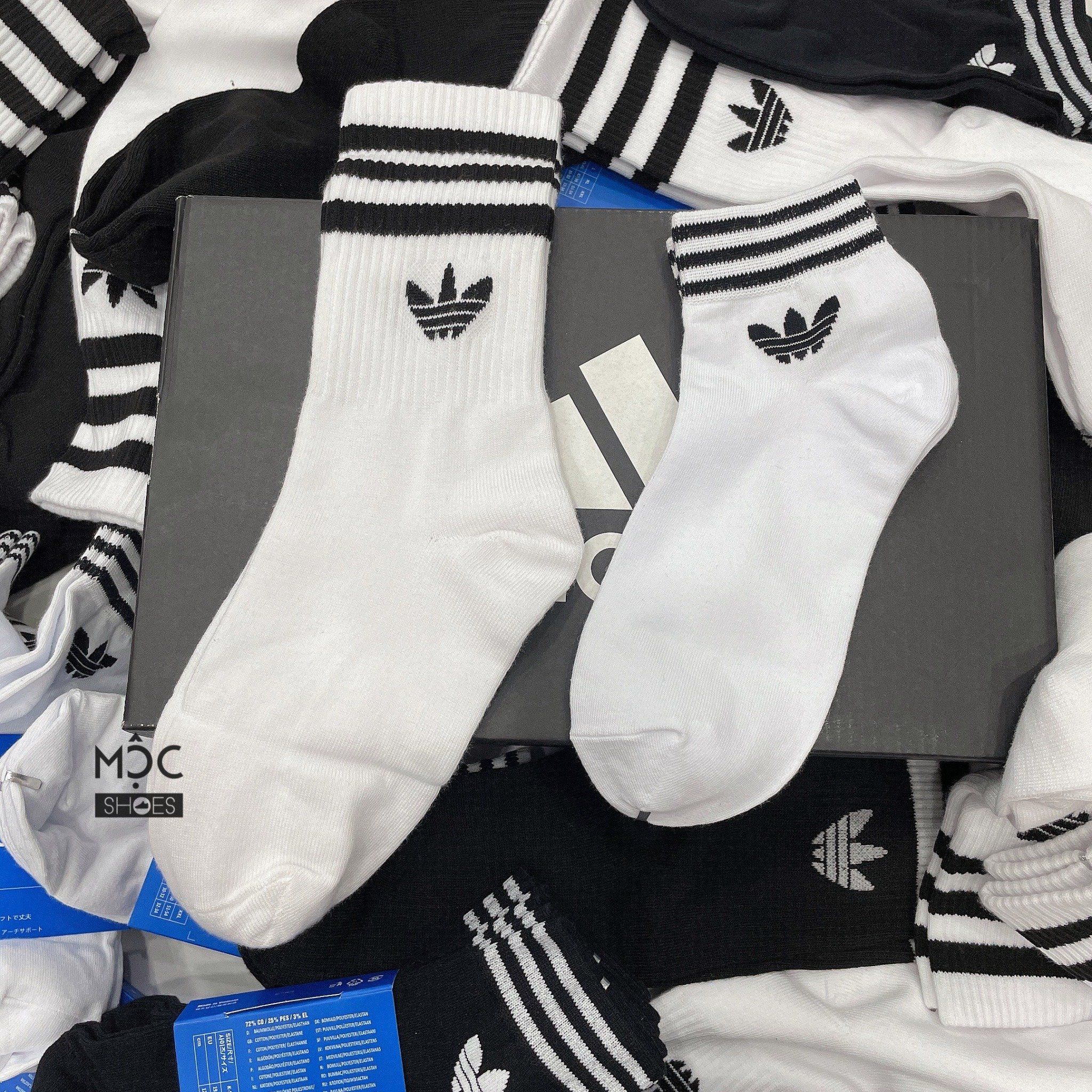  1211 - HÀNG CHÍNH HÃNG - VỚ ADIDAS ORIGINALS X ANDRÉ SARAIVA *Cổ Cao* [TRẮNG LOGO CỎ 3 LÁ] 