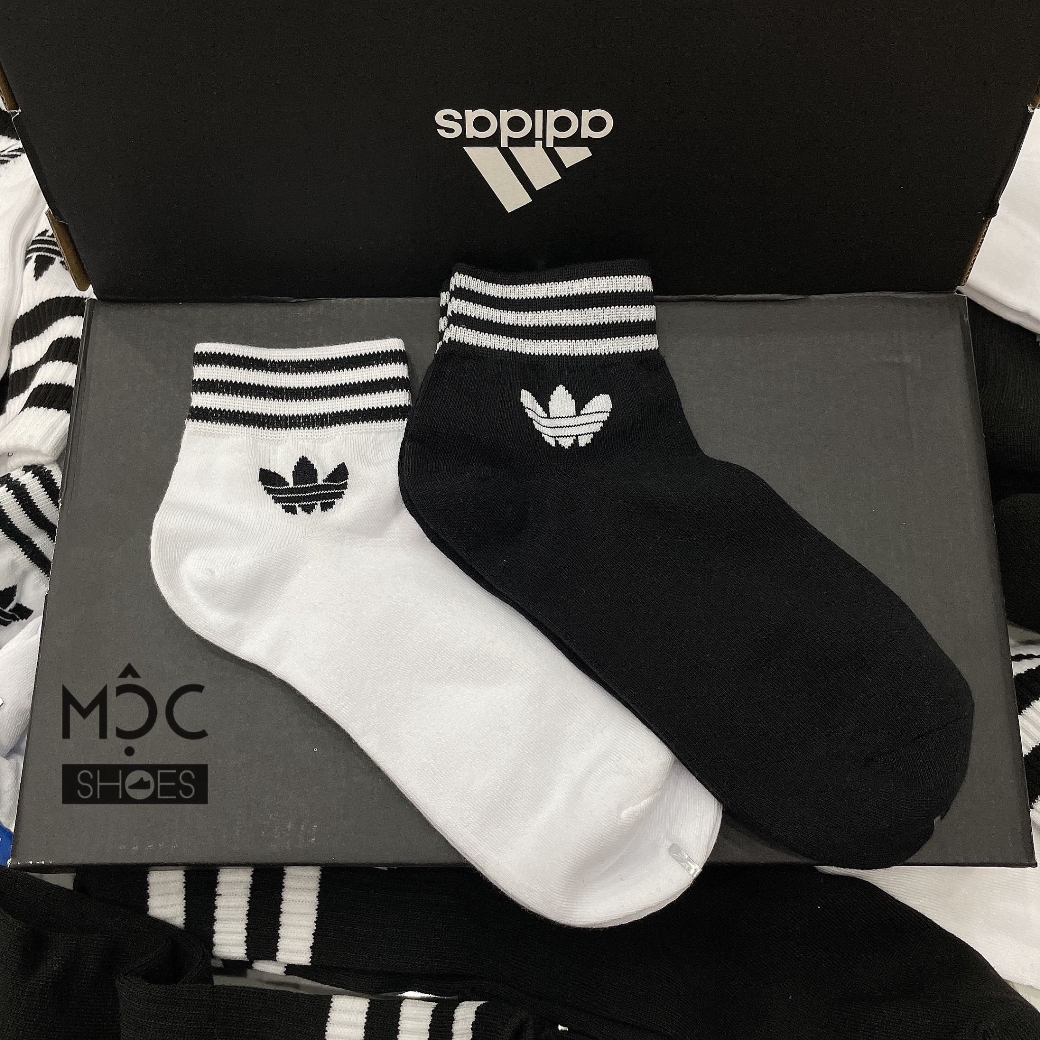  1210 - HÀNG CHÍNH HÃNG - VỚ ADIDAS ORIGINALS X ANDRÉ SARAIVA *Cổ lửng* [TRẮNG LOGO CỎ 3 LÁ] 