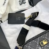  1247- HÀNG CHÍNH HÃNG - TÚI ĐEO CHÉO ĐỰNG THẺ MLB DIAMOND MONOGRAM JQD NEW YORK YANKEES - XÁM ĐEN - CODE : 7ACRMD73N - 50BKS 