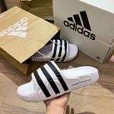  1248 - HÀNG CHÍNH HÃNG - DÉP ADIDAS 22 - BẬC THANG * TRẮNG SỌC ĐEN * 