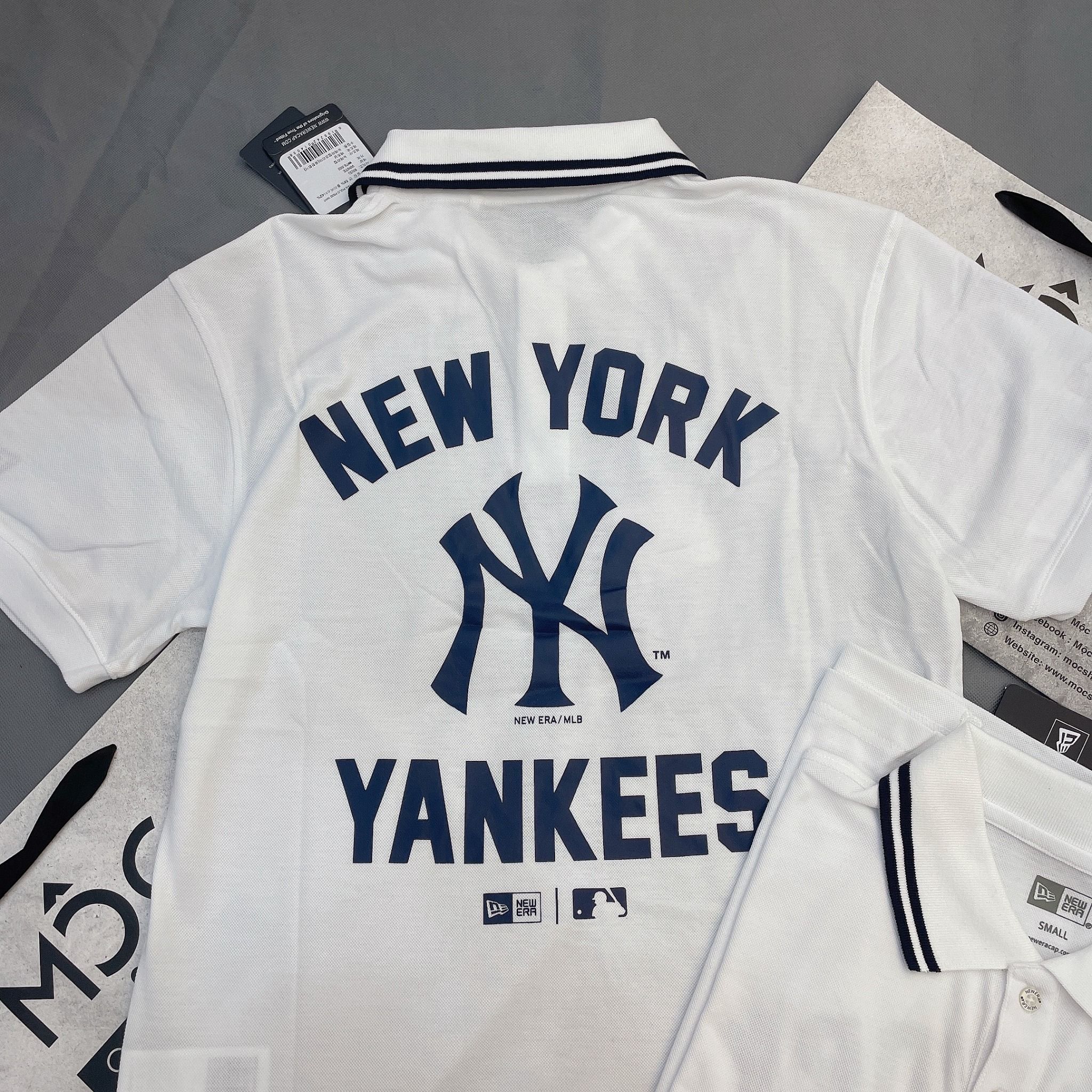  1255 - HÀNG CHÍNH HÃNG - ÁO NEW ERA - POLO NY YANKEES - TRẮNG - CODE : 13516807 