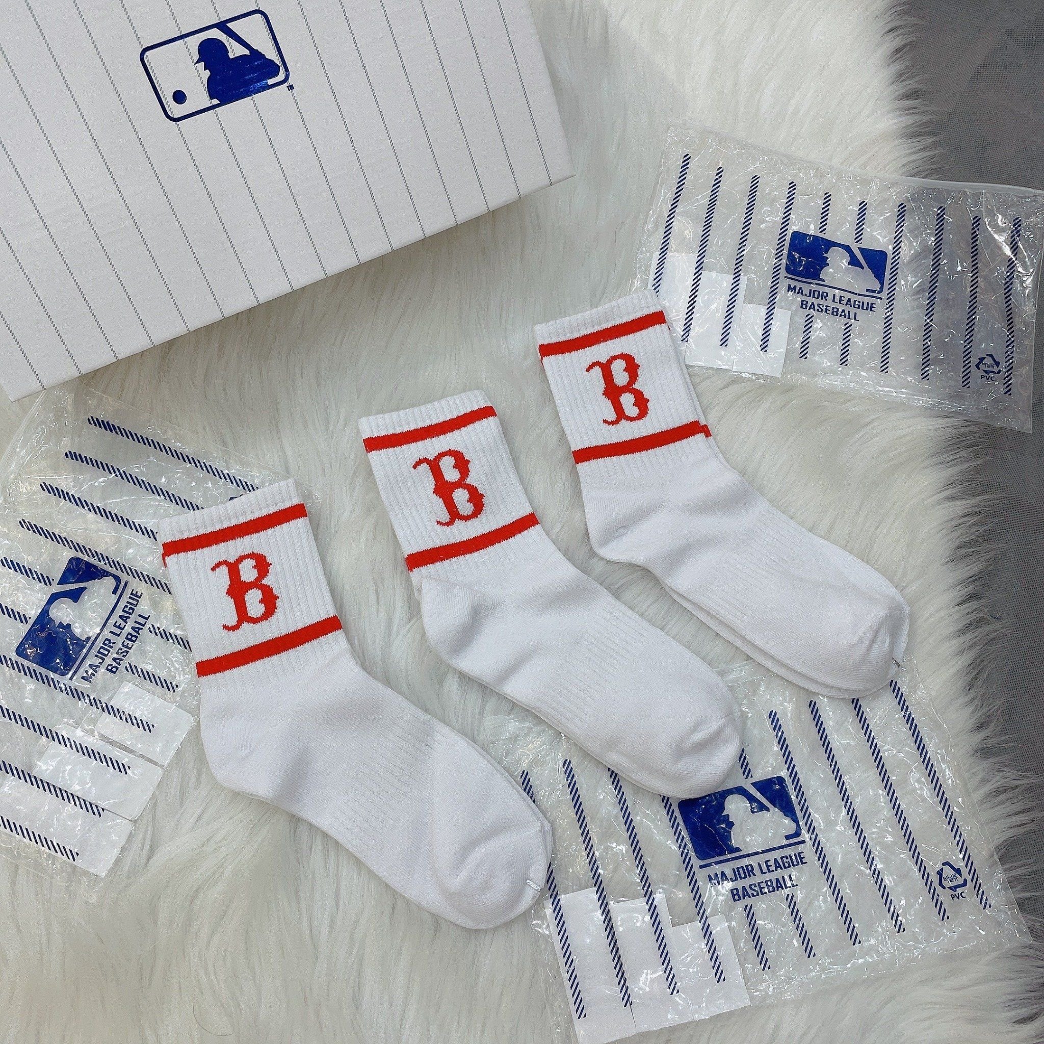  1275 - HÀNG CHÍNH HÃNG - VỚ TẤT KOREA X MLB CỔ LỬNG - GREEN/XANH LÁ VER 2 [ 2023 ] - *WHITE 2 SỌC* 