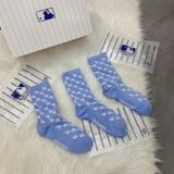  1285 - HÀNG CHÍNH HÃNG - VỚ TẤT KOREA X MLB CỔ LỬNG  - MÀU XANH BIỂN YANKEES [ NHIỀU LOGO 2023 ] *CHỮ NGANG* 