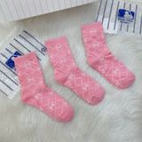  1280 - HÀNG CHÍNH HÃNG - VỚ TẤT KOREA X MLB CỔ LỬNG  - MÀU ĐEN [ DIA MONOGRAM 2023 ] - *ZIKZAK* 