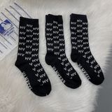  1284 - HÀNG CHÍNH HÃNG - VỚ TẤT KOREA X MLB CỔ LỬNG  - MÀU BE YANKEES [ NHIỀU LOGO 2023 ] *CHỮ NGANG* 