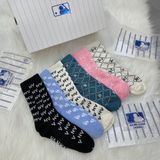  1280 - HÀNG CHÍNH HÃNG - VỚ TẤT KOREA X MLB CỔ LỬNG  - MÀU ĐEN [ DIA MONOGRAM 2023 ] - *ZIKZAK* 