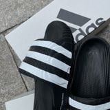  [SALE 750K] 1294 - HÀNG CHÍNH HÃNG - DÉP ADIDAS 22 - BẬC THANG * ĐEN SỌC TRẮNG * 