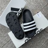  [SALE 750K] 1294 - HÀNG CHÍNH HÃNG - DÉP ADIDAS 22 - BẬC THANG * ĐEN SỌC TRẮNG * 