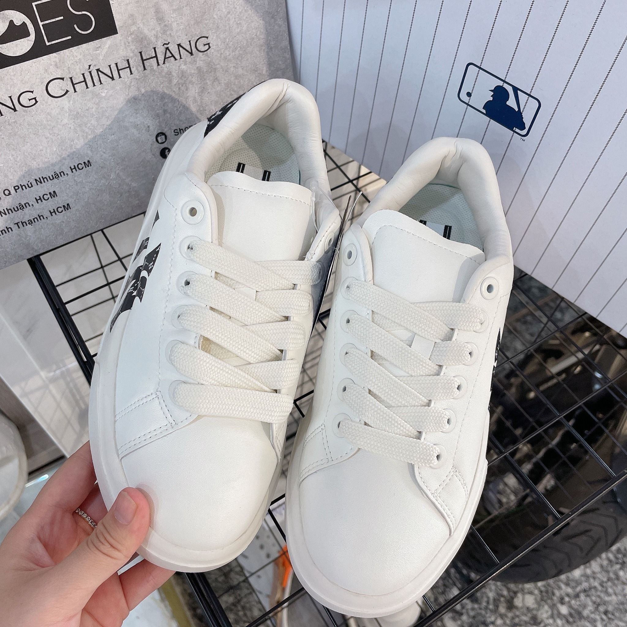  1305 - HÀNG CHÍNH HÃNG - GIÀY MLB CHUNKY CLASSIC DIA MONO HEEL NEW YORK YANKEES - TRẮNG - CODE: 3ASXAM82N-50BKS 