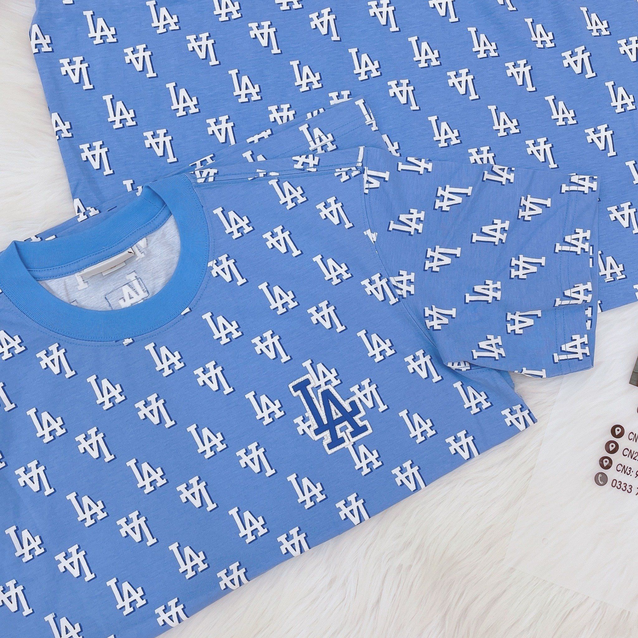  1308 - HÀNG CHÍNH HÃNG - ÁO THUN MLB - CLASSIC MONOGRAM FRONT PATTERN - XANH BLUE - CODE: 3ATSM1133-07CBL 