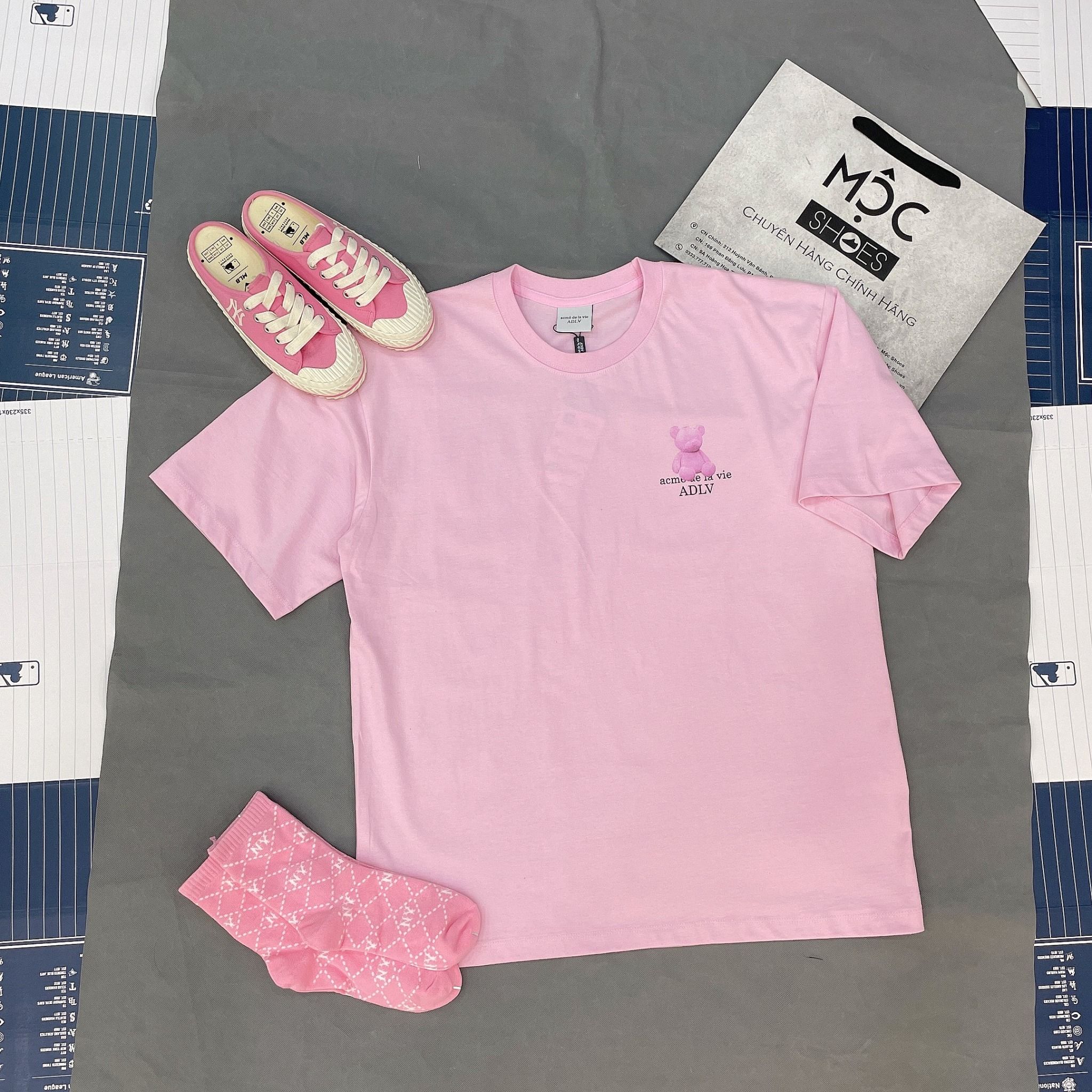  1306 - HÀNG CHÍNH HÃNG - ÁO PHÔNG ACMÉ DE LA VIE ADLV T-SHIRT TEDDY SHORT SLEEVE - HỒNG 