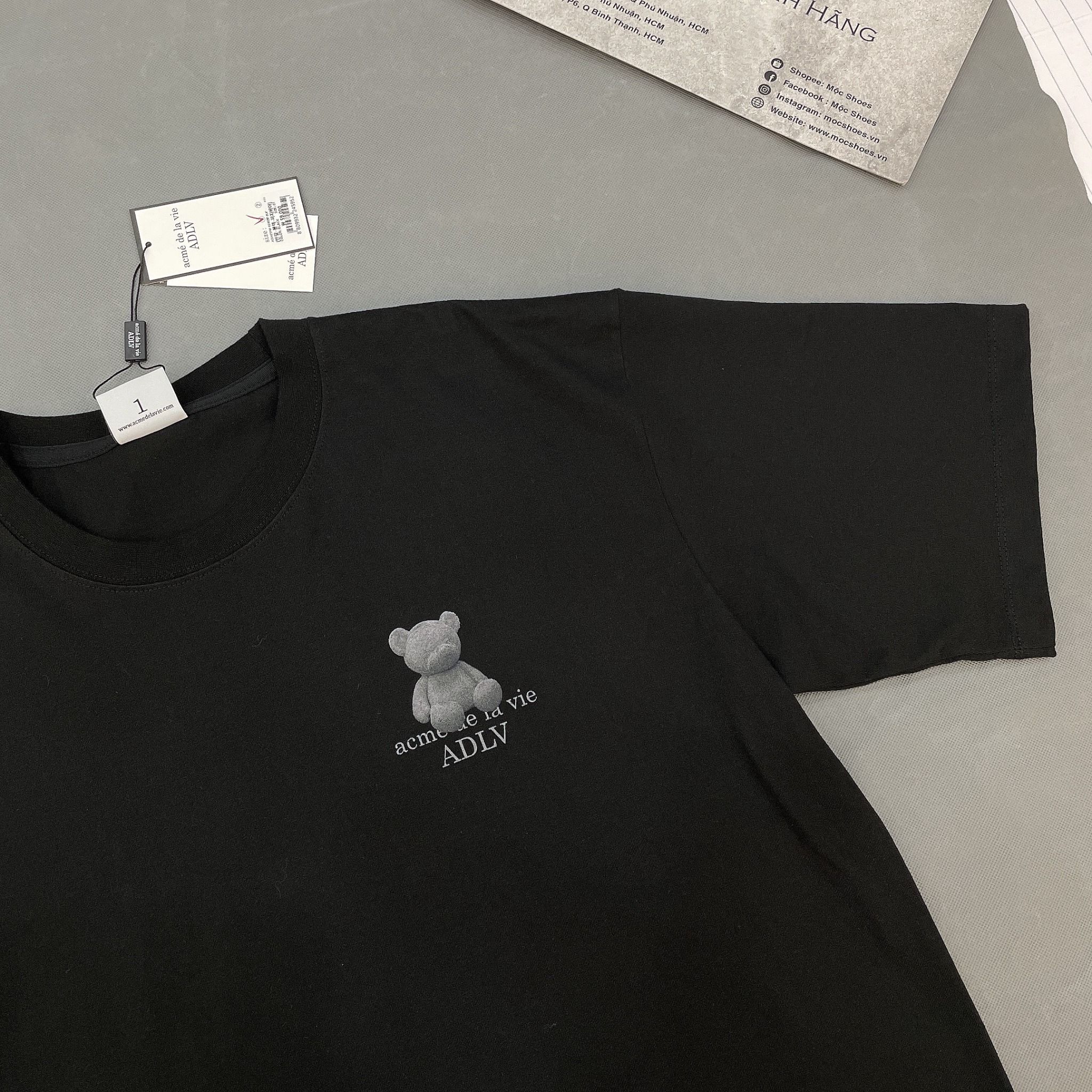  1307 - HÀNG CHÍNH HÃNG - ÁO PHÔNG ACMÉ DE LA VIE ADLV T-SHIRT TEDDY SHORT SLEEVE - ĐEN 