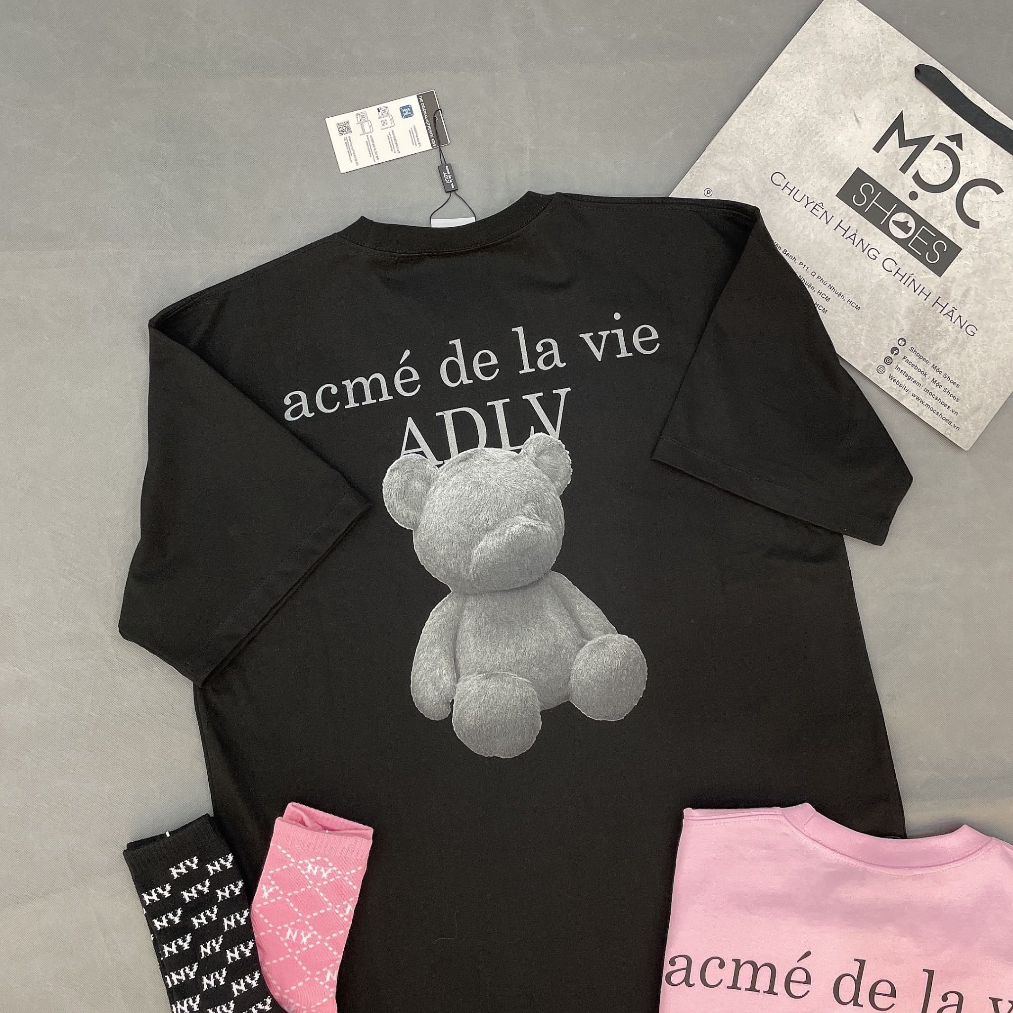  1307 - HÀNG CHÍNH HÃNG - ÁO PHÔNG ACMÉ DE LA VIE ADLV T-SHIRT TEDDY SHORT SLEEVE - ĐEN 
