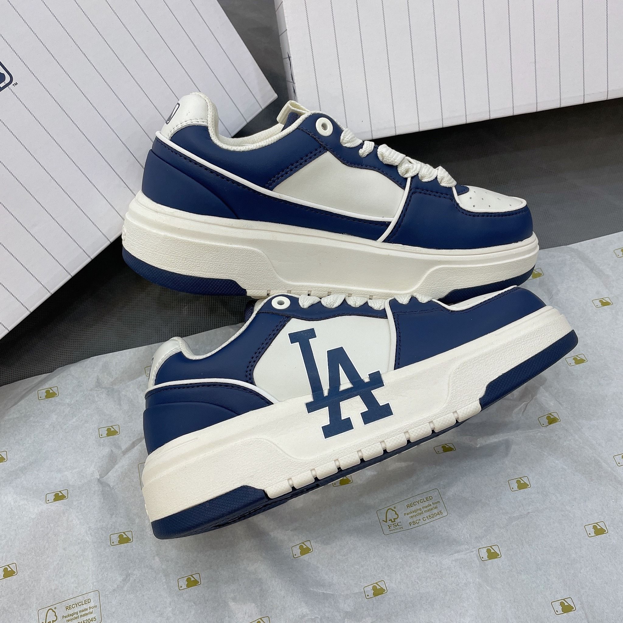 1311  HÀNG CHÍNH HÃNG  GIÀY MLB CHUNKY LINER LOS ANGELES MÀU XANH NA   MỘC SHOES