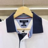  1141 - HÀNG CHÍNH HÃNG - ÁO Tommy - POLO - REGULAR FIT TOMMY BAR STRIPE  - TRẮNG 