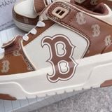  1332 - HÀNG CHÍNH HÃNG - GIÀY MLB CHUNKY LINER MID MONOGRAM MÀU NÂU B BOSTON - *BROWN/WHITE* - CODE: 3ASXCLP3N 