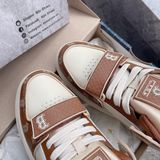  1332 - HÀNG CHÍNH HÃNG - GIÀY MLB CHUNKY LINER MID MONOGRAM MÀU NÂU B BOSTON - *BROWN/WHITE* - CODE: 3ASXCLP3N 