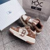  1332 - HÀNG CHÍNH HÃNG - GIÀY MLB CHUNKY LINER MID MONOGRAM MÀU NÂU B BOSTON - *BROWN/WHITE* - CODE: 3ASXCLP3N 
