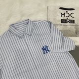  1343 - HÀNG CHÍNH HÃNG - ÁO SƠ MI MLB - STRIPE SHORT SLEEVE SHIRT NEW YORK YANKEES - XANH SỌC - CODE: 31WSU4131-50S 