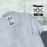  1343 - HÀNG CHÍNH HÃNG - ÁO SƠ MI MLB - STRIPE SHORT SLEEVE SHIRT NEW YORK YANKEES - XANH SỌC - CODE: 31WSU4131-50S 