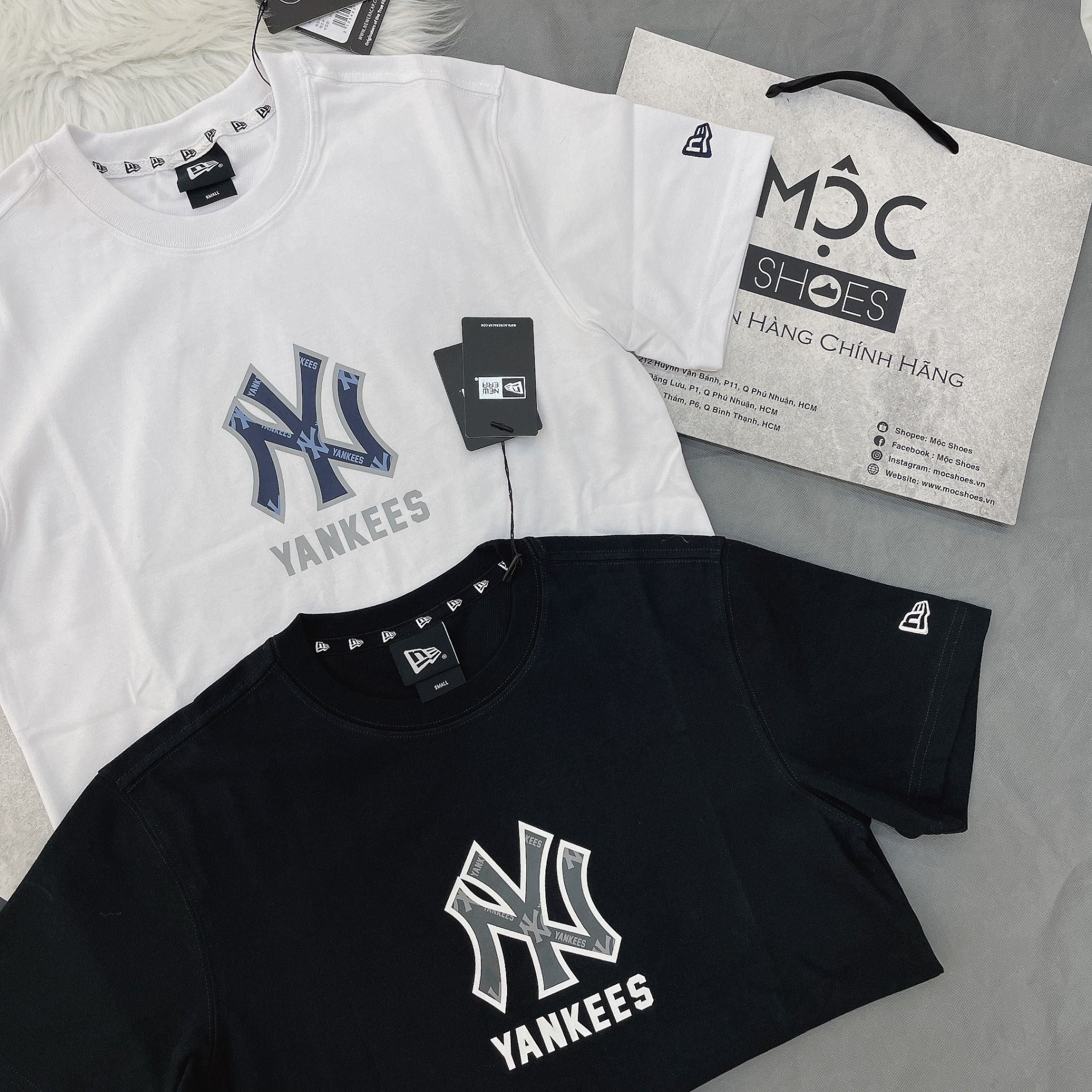  1346 - HÀNG CHÍNH HÃNG - ÁO THUN NEW ERA - ÁO NY YANKEES LOGO CHÌM - ĐEN - CODE: 13520207 