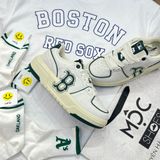  1347 - HÀNG CHÍNH HÃNG - GIÀY MLB CHUNKY LINER DIA MONOGRAM B BOSTON - WHITE VINTAGE - GREEN 