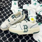  1347 - HÀNG CHÍNH HÃNG - GIÀY MLB CHUNKY LINER DIA MONOGRAM B BOSTON - WHITE VINTAGE - GREEN 