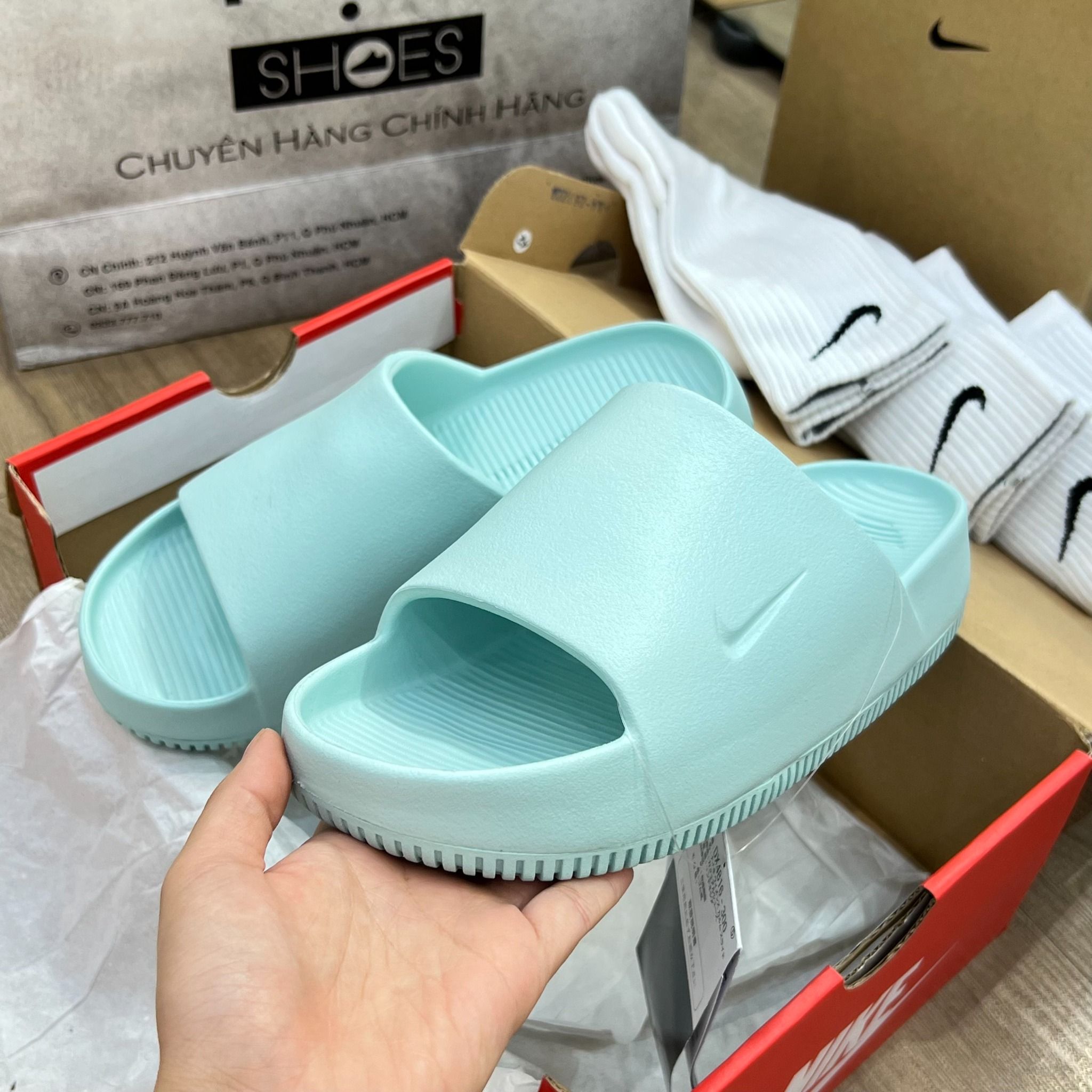  1356 - HÀNG CHÍNH HÃNG - DÉP NIKE CALM SLIDE  *JADE ICE* - Code: DX4816-300 