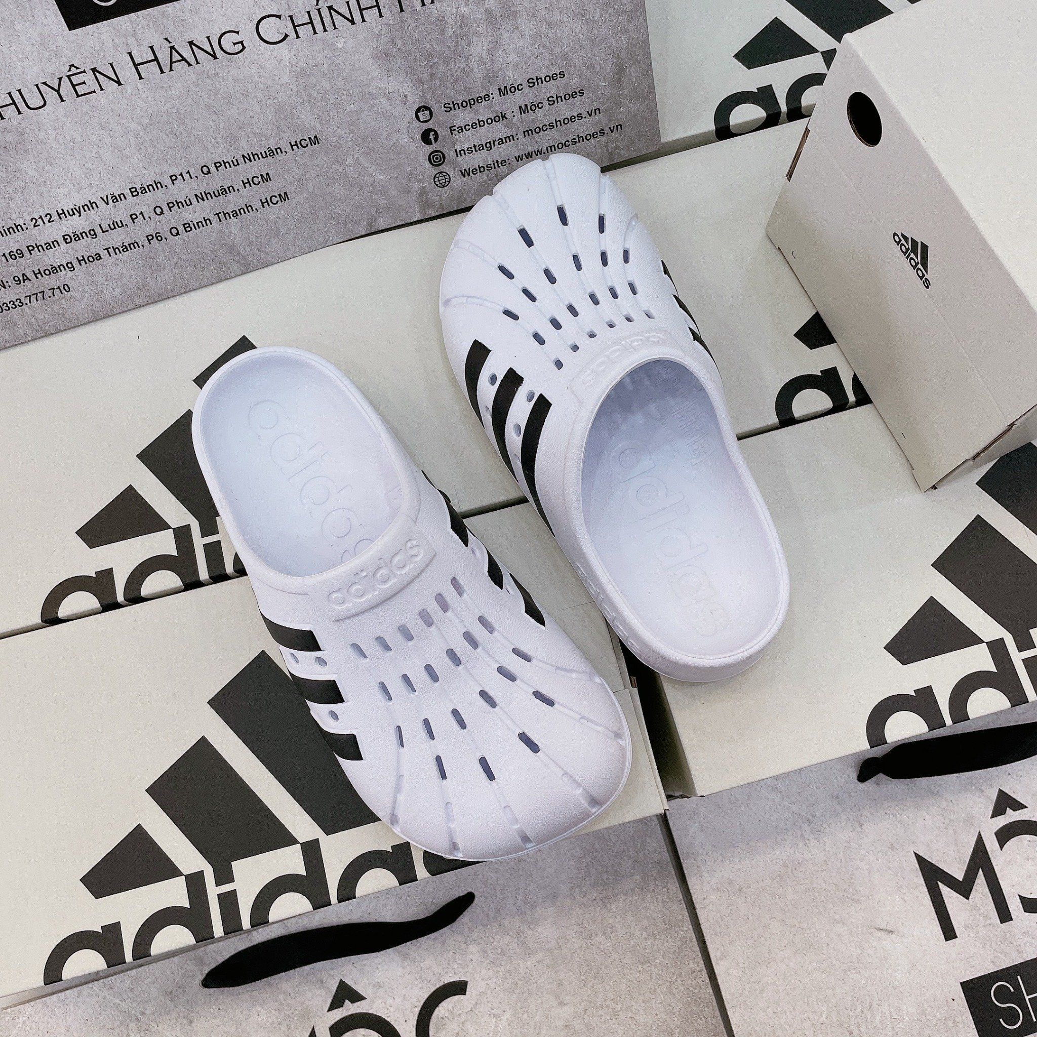  1362 - HÀNG CHÍNH HÃNG - Dép ADIDAS - ADILETTE CLOGS (RỌ)  - *Trắng *  - CODE : FY8970 