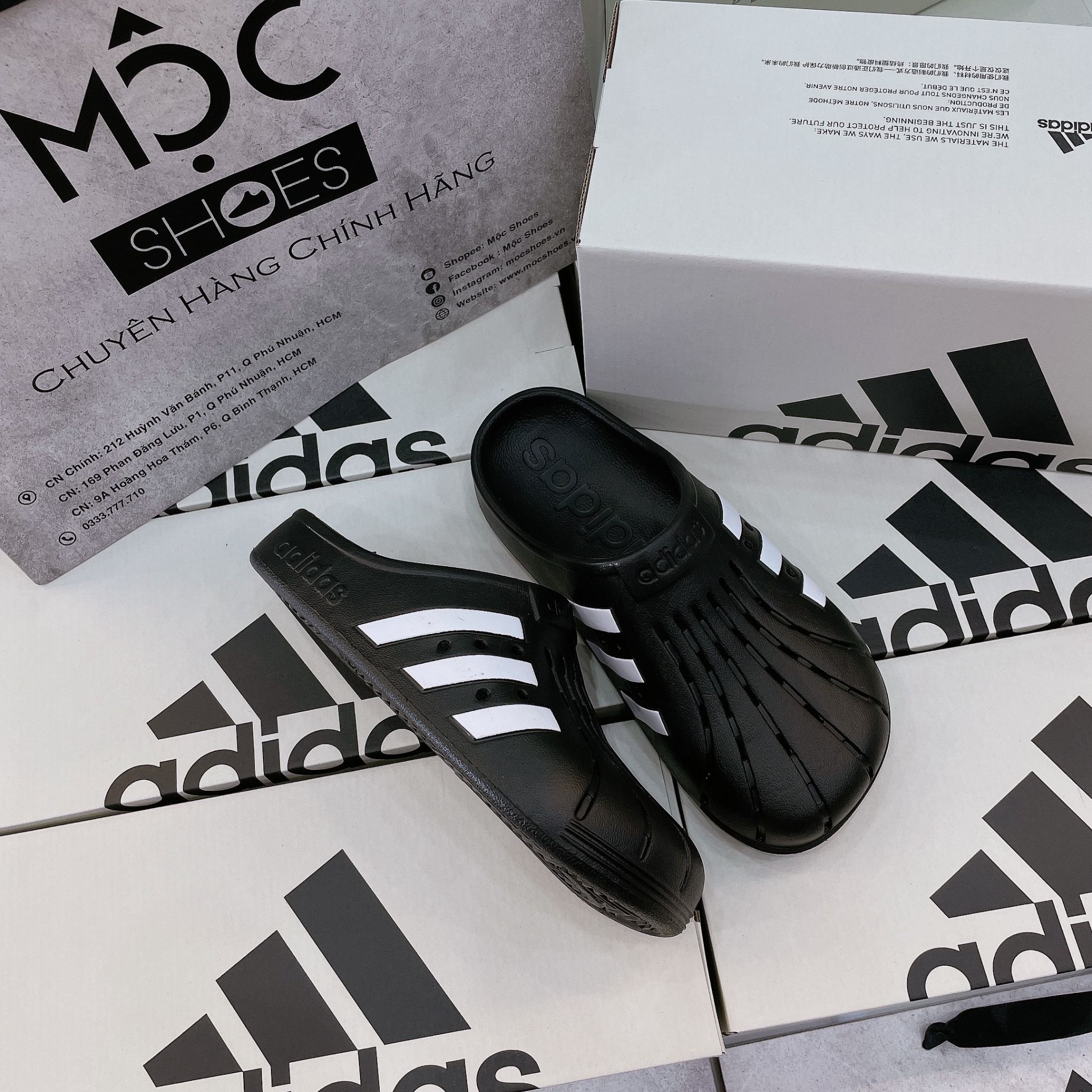  1363 - HÀNG CHÍNH HÃNG - Dép ADIDAS - ADILETTE CLOGS ( RỌ )  - *ĐEN*  - CODE : GZ5886 