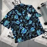  1386 - HÀNG CHÍNH HÃNG - Áo Sơ Mi MLB - SUMMER NIGHT - *TAY NGẮN* - CODE: 3AWS00423 