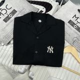  1396 - HÀNG CHÍNH HÃNG - ÁO SƠ MI MLB - TAY NGẮN - * ĐÁM MÂY * - ĐEN 