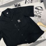  1396 - HÀNG CHÍNH HÃNG - ÁO SƠ MI MLB - TAY NGẮN - * ĐÁM MÂY * - ĐEN 
